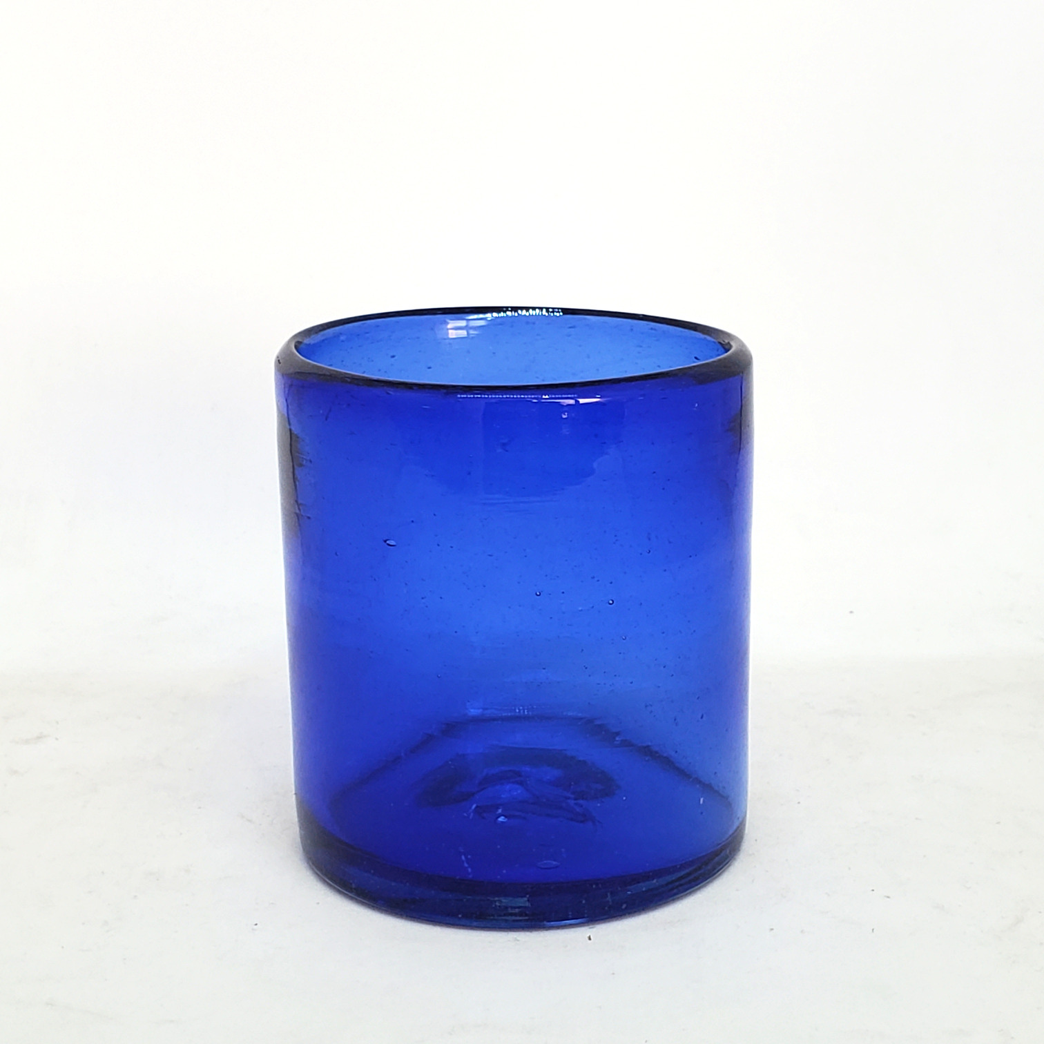 Wholesale Mexican Glasses / Solid Cobalt Blue 9 oz Short Tumblers  / Enhance your favorite drink with these colorful handcrafted glasses.